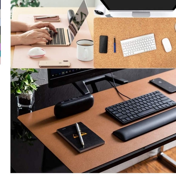 Aothia Office Desk Pad Natural Cork Leather Dual Side Large Mouse Pad Da… - Picture 3 of 7